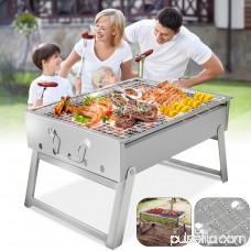 15*13*8.5 Portable Barbecue Charcoal Oven BBQ Grill Stainless Steel Outdoor Cooker Stove Travel Camping Picnic